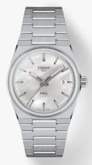 Tissot PRX White mother-of-pearl with Grey Strap Men's Watch T1372101111100