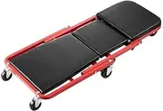 Workshop Stool Shop Seat Foldable Z Garage Creeper Rolling Folding Mechanic Creeper Stool with 6 Wheels Tool Tray Padded Seat