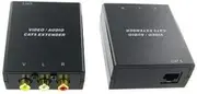 3 RCA Composite Video Stereo Audio AV Extender Kit via Cat5 Cat6 Ethernet