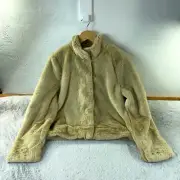 Vero Moda Jacket Womens Extra Large Brown Faux Fur Mob Wife Cozy Soft Coat