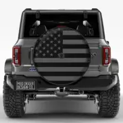 Ford Bronco 37-in Spare Tire Cover with Backup Camera Hole Gray print US-made