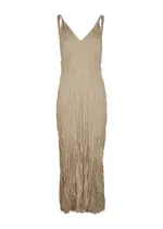 Totême Crinkled Silk Midi Dress - Beige - 10 10