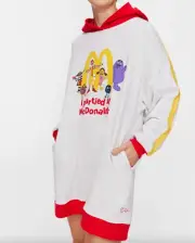 NEW PETER ALEXANDER MACCAS McDONALD'S HOODED NIGHTIE S $119 FLEECE JERSEY