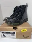 Dr. Martens Black Sparkle Cosmic Glitter 1460 J Lace Up Womens Boots Sz 5