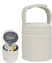 Breastmilk Cooler Bag, Ice Pack Included, Freshness Backpack, Fits 2 Large 8oz Bottles Spacious Design Detachable Buckle Handle Easy to Clean for Daycare Travel Nursing Mom