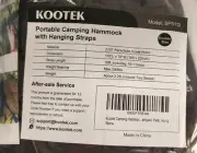 Kootek Portable Hammock W/Hanging Straps Lightweight Nylon Adjustable Mod SP5112