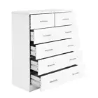 Artiss Tallboy Dresser Table 6 Chest of Drawers Cabinet Storage White/Walnut