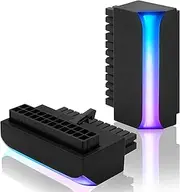 EZDIY-FAB ATX 24-pin 90 Degree Power Connector 5V 3 Pin ARGB Rainbow Female to Male Power Adapter for Computer Motherboard ATX Power Supply-1 Pack
