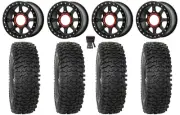 KS234 Addict 2 Beadlock 15" Wheels Bk 37" RC500S Sticky Tires Can-Am Maverick X3