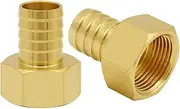 Joywayus Brass Hose Barb Fitting, 1" Barb x 3/4" NPT Female Pipe Fitting Adapter (Pack of 2)