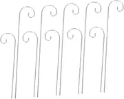 ibasenice Metal Flower Tag Hooks 10-Pack Garden Flower Hooks Easy Installation for Outdoor Decor