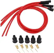 Spark Plug Cable Set, Ignition Cable for 4 Cylinders, Silicone Ignition Cable, 8 mm, Car Ignition Cable for 4 Cylinder Classic Cars