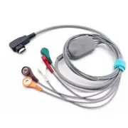 5-Lead 24H Recorder ECG Holter Cable Leadwires Snap AHA Compatible with DMS300