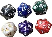 Oshhni 6 Pieces D20 Dices, 20 Sided Dices, Entertainment Toys, Math Counting Teaching Aids, 20 Sided Game Dices for Table Game