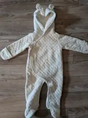 NWT Carter's Unisex Baby Snowsuit Quilted Bear Ivory - 9 months