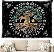 Aesthetic Tree Tapestry for Bedroom - Moon and Sun Wall Hanging Tapestry | Multifunctional Tapestries to Be Used as Shawl, Indoor Tablecloth and Outdoor Picnic