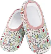 [Snoozies] Skinnies Slipper Socks – Cozy, Foldable Slippers for Women, Non Slip Socks for Travel & Indoors - Wine Bottles