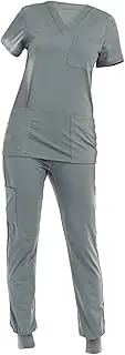 [Perfeclan] Scrubs Set for Women Work Clothing Uniforms Stretch Durable Nurse Workwear Female Scrub Set for Beauty Center SPA Cosmetology