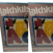 2 for $5 ABC Hearts Latch Hook Kit Canvas Rug Pillow Betty Wilkinson Kristi Kits