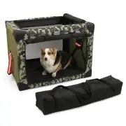 4 Door Portable Folding Dog Soft Crate, Quick Portable with Mesh Mat,Strong S...