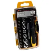 Performance Tool 20156 23-Piece Ratcheting Bit and Socket Set With Clear View...