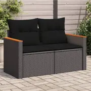 Garden Sofa with Cushions 2-Seater Sofa Couch Backyard Poly Rattan vidaXL