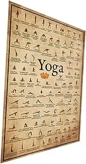 STOBAZA Yoga Poses Poster Yoga Position Chart for Home Wall Decor Canvas Artwork for Bedroom Gym Visual Guide