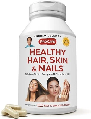 ANDREW LESSMAN Healthy Hair, Skin & Nails 5000 mcg Biotin, B-Complex 60 Capsules