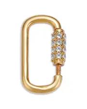 Moon & Meadow 14K Yellow Gold Diamond Oval Charm Holder