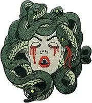 The Bleeding Medusa Embroidered Badge Iron On Sew On Patch