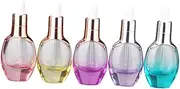 5Pcs Essence Dropper Bottle Durable Glass Subpackaging Container for Essential Oils and Liquids Includes Orange Golden Dark Purple Light Purple Blue