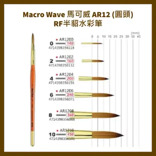 Macro Wave 馬可威 AR12 (圓頭) RF半貂水彩筆