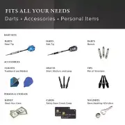 Sentinel 6 Dart Case Holds Extra Accessories Tips Shafts and Fl