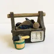 Vintage Miniatuer ELGIN Quartz Clock in Workman's Toolbox Clock Work Good V-153