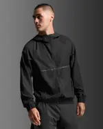 Aero Hex Windbreaker, 2XU, S, Black/Black Reflective, Male