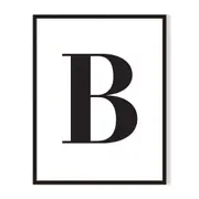 B Framed Wall Art - Black