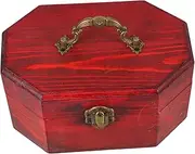 ULTECHNOVO Antique Style Wooden Storage Crate Compact Retro Flip Lid Box for Desktop Bathroom