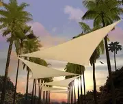 Triangle Sun Shade Sail Outdoor Canopy Awning UPF50+ 20' x 20' x 20' Beige