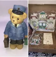 Cherished Teddies Lloyd 1997 Symbol of MemBEARship Train Red Suitcase NOS #2