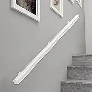 Wooden Handrails, 1-15ft Non-Slip Staircase Handrail Banister, Wall Mounted Staircase Grab Bar for Elderly Home Garden Corridor Lofts Kindergarten Decking Railings, White(5ft/150cm)