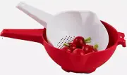 Tupperware Colanders Set of 2 Red and White 1 qt and 2 qt Strainers New