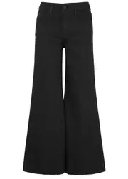 Frame Le Palazzo Crop Flared-leg Jeans - Black - 29 (W29 / UK12 / M) 29 (W29 / UK12 / M)