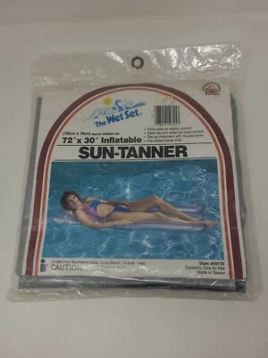 Vintage 1990 The Wet Set Suntanner 72" x 30" Inflatable Pool Raft Intex #59725