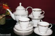 4 Lenox Coronet Platinum Tea Settings with a Teapot Brand NEW with Tags USA
