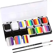 Face Makeup Palette 12 Colors Water-Soluble Body Art Paints Easy to Clean Great for Parties