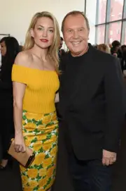 Kate Hudson designer Michael Kors pose backstage at the Michael Ko - Old Photo