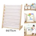 Wooden Bookcase Nursery Children Book Rack Storage Kids Sling Bookshelf for