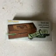 New In Box Stash Your Cash Secret Puzzle Box Pine Wood Brain Teaser