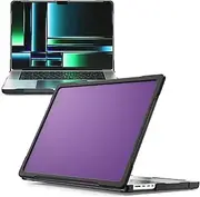 Full Protective Case Transparent Back Shell Compatible with MacBook Pro 14" 2021/2023 A2442/A2779/M3 A2918/A2992/Pro 14" 2024 M4 A3112/A3185/A3401 Slim Shockproof Rugged TPU Protective Cover(Purple)