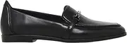 [Hush Puppies] Womens Zippo Black Ladies Flat Slip On Formal Shoes 8